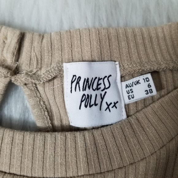 Princess Polly Beige Ribbed Aiken Playsuit Romper - Picture 8 of 15